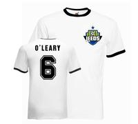 Leeds United FC Men's Mens David O'Leary Leeds Ringer Tee | Size: Medium Leeds United FC Multicolor M