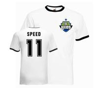 Leeds United FC Men's Mens Gary Speed Leeds Ringer Tee | Size: Small Leeds United FC Multicolor S