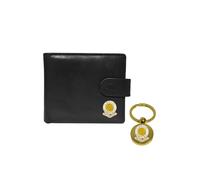 Knight Football Black Leather Wallet and Keyring Leeds