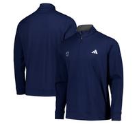 Leeds United Football Sweatshirt Ultimate365 Classic Quarter-Zip Navy Mens