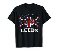 Leeds United Kingdom Flag Value Graphic T-Shirt, Men, Black, M