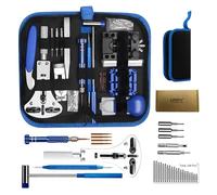 LeeEv Watch Repair Kit with Battery Replacement Tool, Band Link Removal and Resizing, Case Opener Spring Bar Tools, Wrench Back Remover, and Watch Cleaning Kit - Easy Carry Tool Bag Included, blue,