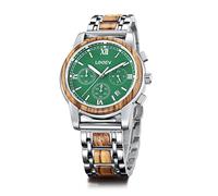 LeeEv Wooden Men Watches Luxury Stylish Watch Wood & Stainless Steel Chronograph Military Quartz Fashion Watch