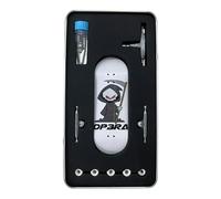 LEEFAI Op3ra Pro Fingerboard Complete 34*96mm Maples Wood 5 PLYs Handmade Premium Deck,UV Printing Graphic-Solid Single Axles Pro Trucks & 5 Urethane Bearing Wheels,-Replace Bushings-The Grim Edition