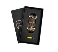 LEEFAI Pro Fingerboard Complete, Maple Wood Deck with Op3ra V1 Metal Trucks, 34x96 mm, Grey, Red, Urethane Wheels, Pre-assembled with Tools, Stickers, Grip Tape (Small Logo)