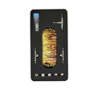 LEEFAI Pro Fingerboard Complete Set 34 * 96mm Wood Deck UV Printing 4.0 mini Finger Skateboard Trucks & 5 fingerskateboard Urethane Bearing Wheels-Op3ra V3-Inferno