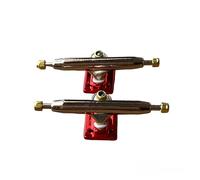 LEEFAI Pro Fingerboard Trucks 32/34/36mm 4.0-Regular Kingpin-Upgraded v2 baseplate with Hardware-Baseplate Color and Size (34mm,Red)