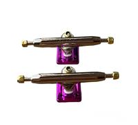 LEEFAI Pro Fingerboard Trucks 32/34/36mm 4.0-Regular Kingpin-Upgraded v2 baseplate with Hardware-Baseplate Color and Size (34mm,Purple)