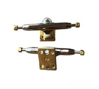 LEEFAI Pro Fingerboard Trucks 32/34/36mm 4.0-Regular Kingpin-Upgraded v2 baseplate with Hardware-Baseplate Color and Size (32mm,Gold)