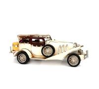 Leefasy Classic Vehicle Replica Retro Car Decorative Miniature Tin Plate with Metal Details and Spoke Wheels Suitable for Table, Shelves, Showcases, Office Desks