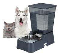 Leefele Automatic 5.4L/1.4Gal Pet Waterer, Pet Automatic Dog Water Dispenser Gravity Stainless Steel Water Feeder, Large Capacity Feeding Bowls for Cats and Medium & Large-Sized Dogs