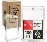 LEEFLIT 25 Pack Magnetic Card Holders for Trading Cards, 130PT Ultra-Slim One Touch Case, UV Protection Clear Hard Plastic Protectors for RPA Patch Cards