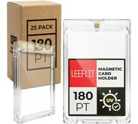 LEEFLIT 25 Pack Magnetic Card Holders for Trading Cards, 180PT Ultra-Slim One Touch Case, UV Protection Clear Hard Plastic Protectors for Super Thick Cards