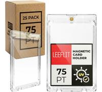LEEFLIT 25 Pack Magnetic Card Holders for Trading Cards, 75PT Ultra-Slim One Touch Case, UV Protection Clear Hard Plastic Protectors for Thick Stock Cards