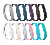LEEFOX 12 Colors Compatible for Fitbit Flex 2 Bands, Adjustable Replacement for Fit Bit Flex 2 Accessories Silicon Wristbands w/Fastener Clasp Fitness Strap for Original Fitbit Flex2, 12 Packs,Large
