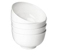 Leegg Cereal Bowls Porcelain 4-Piece Bowls Soup Bowls Dessert Bowl Salad Bowl (White)