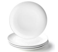 Leegg Dessert Plates Ceramic Small Side Plates for Dessert Salad Appetizer Cake (4 White)