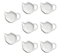 Leegg Dip Bowls White Porcelain Small Teabag Holder Ceramic Dish Saucers Teaspoon Rest (8 Dip Bowls)