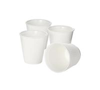 Leegg Tea Cup Set Without Handle 200ml White Ceramic Hot Drinks Cups for Tea Coffee Cappuccino with Cup Sleeves (4)