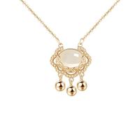 LEEGING Peaceful Lock Necklace - Auspicious Cloud Pattern Luxury and Exquisite Bell Chain for the Collarbone