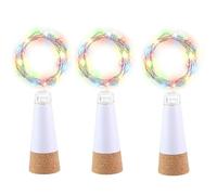 leegoal LED Cork Bottle Lights, Waterproof Rechargeable USB String Fairy Lights with 20 LED, Great for DIY Party Christmas Decoration(Multi-Colour, 3 Pack)