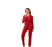 LeeHanTon Track Suits for Women Velour Tracksuit 2 Piece Outfits Set Jogging Sweatsuits Soft Sports Sweat Suits Pants, Brick Red, XL