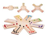 LeeHermay Magnetic Marbles Board Game, 2-8 Players Wooden Board Game Set with 32 Marbles & 16 Dice, Portable Marble Game for Family and Friends Game Night Gatherings