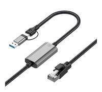 Leehitech 1.2M 2.5Gbps USB-A/USB-C to RJ45 Ethernet Cable, High Speed Gigabit USB to RJ45 LAN Cable, No Delay for Laptop, PC, MacBook, Switch, Windows, macOS, Linux