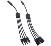 Leehitech 1 Pair Y Branch Solar Panel Parallel Cable, 1 to 4 (M/4F to F/4M) Solar Cable Wire Splitter Connectors, IP67 Waterproof Parallel Plug for 2.5mm簡/4mm簡/6mm簡 Solar Panel