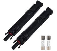 Leehitech 2×10A Solar Fuse Holder Inline with Male and Female Connector for Solar Panel and Solar Controller, Waterproof Solar Fuse Connector, Solar Surge Protection Device