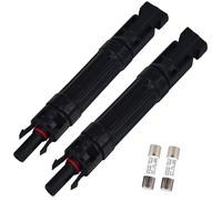 Leehitech 2×20A Solar Fuse Holder Inline with Male and Female Connector for Solar Panel and Solar Controller, Waterproof Solar Fuse Connector, Solar Surge Protection Device