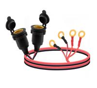 Leehitech 2 Pack 0.5M Car Charger Extension Cord, Female Socket to O-ring Terminal Blocks 14AWG Heay Duty Extension Cable With Waterproof Cover for Vehicle Equipment, Car, Boat, Truck, RV