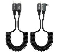 Leehitech 2 Pack Coiled USB C to USB C Cable, 20Gbps Data Transfer 0.5M-1.8M Retractable Extende USB Type C Cable,100W PD Fast Charging and 8K Display for iPhone 16/15, Macbook, iPad, Galaxy S24