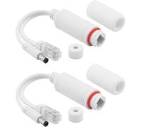 Leehitech 2 Pack DC12V Outdoor POE Splitter, 10/100Mbps Waterproof 12V/2A Power Over Ethernet Splitter, 48V PoE to 12V/2A, IEEE802.3af/at for IP Camera, WLAN Access Point, VoIP Phone