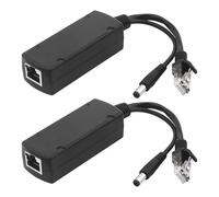 Leehitech 2 Pack Gigabit PoE Splitter with 5.5x2.1mm DC Plug , POE 48V to 12V/1.2A Output with 10/100/1000/Mbps Data Transfer and IEEE 802.3af/at Standard for Security Camera CCTV Surveillance