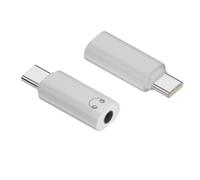Leehitech 2 Pack USB C to 3.5mm Audio Adapters, Type C to 3.5mm Aux Headphones Jack, Support Wire Control and DAC Stereo Quality for iPhone 16/15, iPad, Huawei, Samsung Galaxy(Pure White)