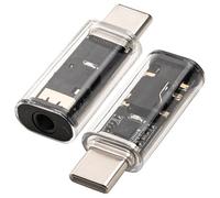Leehitech 2 Pack USB C to 3.5mm Headphone Jack Adapters,Type C to 3.5mm Headphone Aux Digital Audio Earphone Adaptor for iPhone 16/15 Series,Samsung Galaxy S24 S23,Pixel 8,Pad Pro(Transparent)