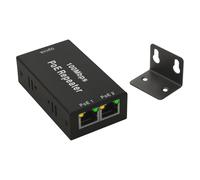 Leehitech 2 Ports 100M PoE Repeater with IEEE 802.3af/at Standard, 30W 1 in 2 Out PoE Extender,100M Ultra Long Distance Signal Extende and Power Supply for IP Camera/PoE Devices/Wireless Device