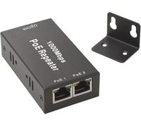 Leehitech 2 Ports Gigabit 2 Port PoE Extender, IEEE 802.3af/at(30W), 1000Mbps PoE Repeater, Extends Power & Data Transmission Up to an Extra 100M, 1 in 2 Out PoE Splitter for IP Camera/PoE Devices