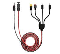 Leehitech 2M/6.56FT 4 in 1 Solar Panel Cable, 16AWG Universal Solar Cable Plug to Anderson/XT60/DC7909/DC5521 Charge Connectors for Solar Panel, Portable Power Station, Solar Generator