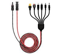 Leehitech 2M/6.56FT 6 in 1 Solar Panel Charging Cable, 16AWG Universal Solar Plug to Anderson/XT60/DC7909/DC5521/DC6530/ DC35135 Connectors for Solar Panel, Portable Power Station, Solar Generator