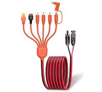 Leehitech 2M/6.56FT 7 in 1 Solar Panel Cable, 16AWG Universal Solar Plug to Anderson/XT60/DC7909/DC5521/DC8020/DC35135/DC6530 Connectors for Solar Panel, Portable Power Station, Solar Generator