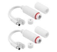 Leehitech 2Pack Waterproof 100M PoE Splitter with 5.5x2.1mm DC Plug, POE 48V to 12V/1.2A Output with IEEE 802.3af/at Standard and 100Mbps Data Transfer for Security Camera/CCTV/Surveillance