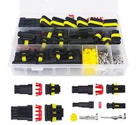 Leehitech 352 PCS Waterproof Electrical Connector Kits, 1/2/3/4 Pin Waterproof Car Wire Connector, Automotive Electrical Plugs and SparkPlug Connectors for Motorcycle,Scooter,Car,Truck,Boats