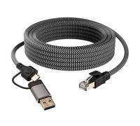 Leehitech 3M/9.84F 2.5Gbps USB-A/USB-C to RJ45 Ethernet Cable, High Speed Gigabit USB to RJ45 LAN Cable, No Delay for Laptop, PC, MacBook, Switch, Windows, macOS, Linux