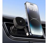 Leehitech Magsafe 2-in-1 Wireless Car Charger, 15W Fast Charging Magnetic Phone Holder for Air Vent, Compatible with iPhone 16/15/14/13/12 Series