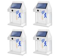 Leehui 2 Pack Solar Wall Lights Outdoor Garden, Solar Vintage Wall Lanterns Motion Sensor, IP65 Security Lights Outside PIR Motion for Front Porch Balcony Patio Garage Fence Yard (White, 4 Pack)