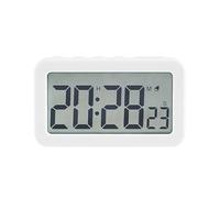 LEEINTO Atomic Clock Digital Alarm Clock Perfect For Bedroom, Office, And Kitchen Easy To Read And Set, White, 8.9x5.2x2.2cm