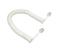 LEEINTO Four-core Telephone Handset Cable Cord 6Ft Modular Coiled Telephone Handset Cord Black/Red White Curly 1.85m/pc