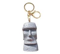 LEEINTO Keychain Stylish Rapa Statue Keychain Key Pendant Moai Figure Key Holder Resin Alloy Material Gift for Fashionable Enthusiasts